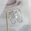 Silver Needle Geometric Heart Hoop Earrings - Retro & High-End Style for a Bold Look