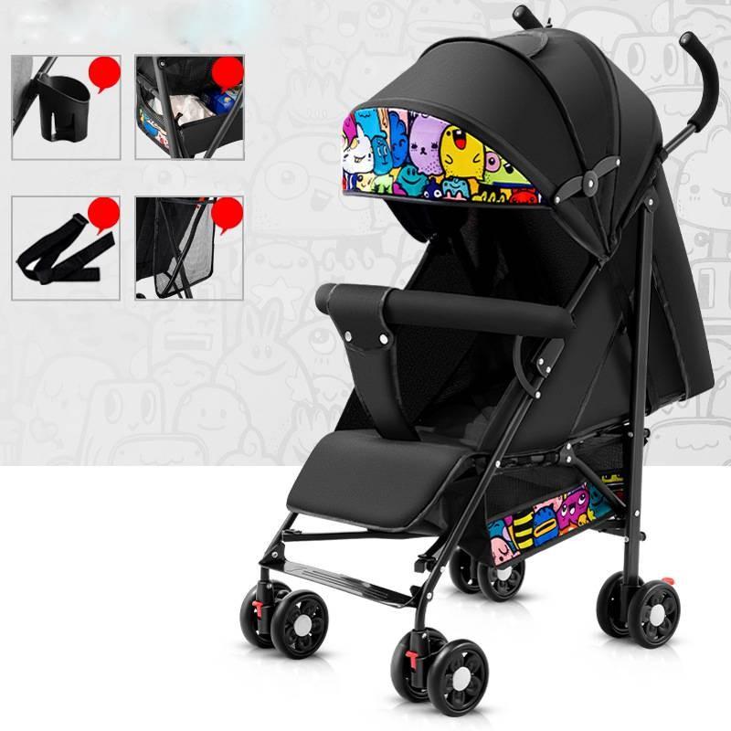 Stroller Portable Baby Sit Or Lie Down Folding Pushchair Backrest Adjustable