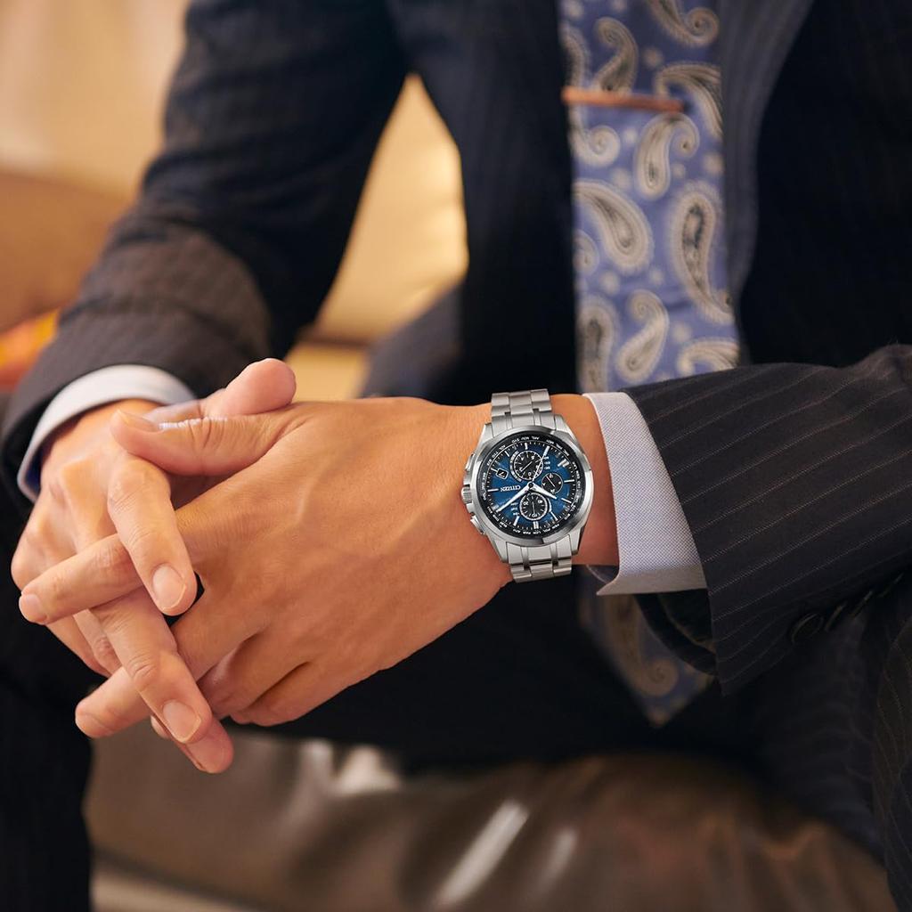 CITIZEN ATTESA AT8040-57L, Direct Flight, Analog, Slim, Eco-Drive, Radio-Controlled, Men's