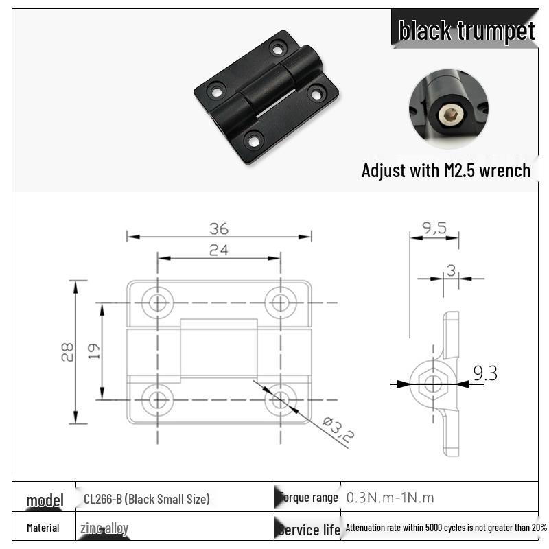 Stainless Steel Adjustable Torque Damping Hinge with Positioning Stop