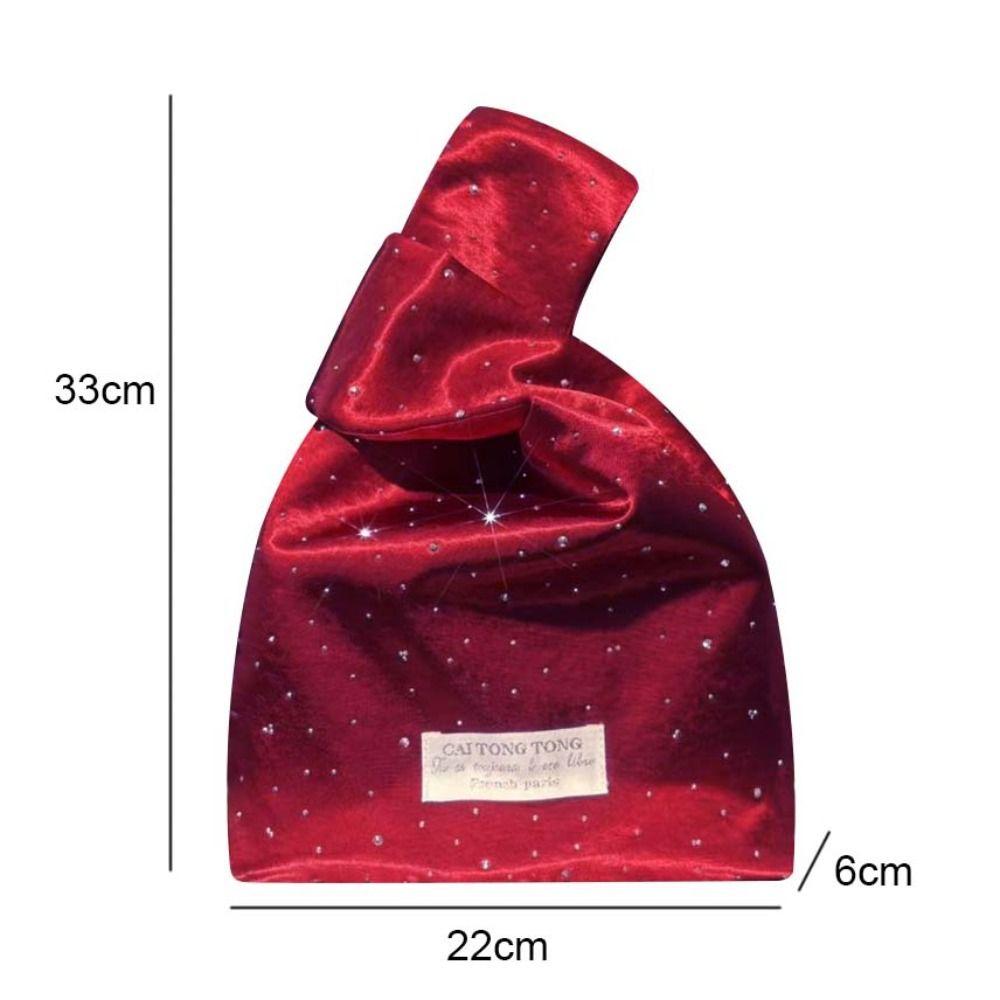 Crystal Satin Wrist Bags Washable Moth Orchid Small Bucket Bags Shining Handheld Gift Jewelry Bags For Girl Lady Women Female