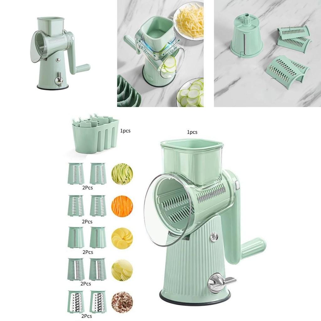 Innovative Green Drum Style Multi-functional Vegetable Cutter Slicer And Grinder For Home