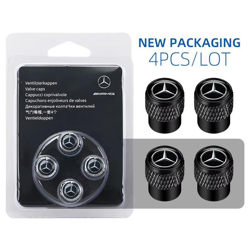 BLZ3   4pcs/set Wheel Tire Valve Stem Cap Dust Cover For Mercedes-Benz C-Class W202 W203 W204 E-Class W221 Interior Mouldings