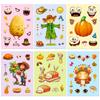 6 Photos/package Thanksgiving Autumn Harvest Festival Stickers Potato Turkey Puzzle Stickers Face Change