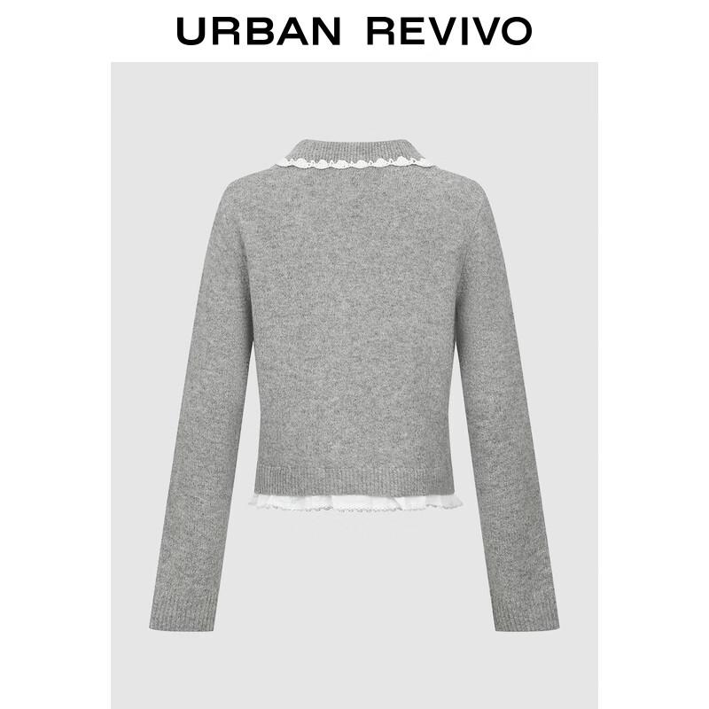 UR 2025 Women's Casual Color-Block Crochet Knit Cardigan