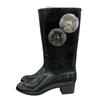 Used 186005 Current condition CHANEL CHANEL Storage bag included  Rain boots CHANEL 36 23cm black lame enamel ladies