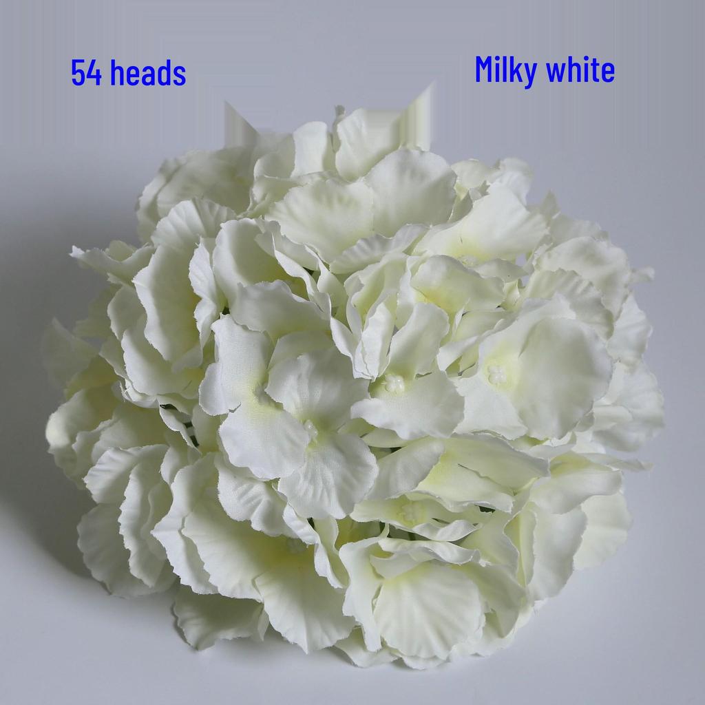 Silk Hydrangea Flower Heads - Large 54-Petal Artificial Floral Decor for Weddings & Art Arrangements