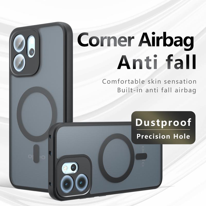 Etui dla OPPO Reno 14F Wstrząsoodporne Magnetyczne Matowe PC+TPU Odporne na odciski palców Półprzezroczyste Etui dla Oppo Reno14 F