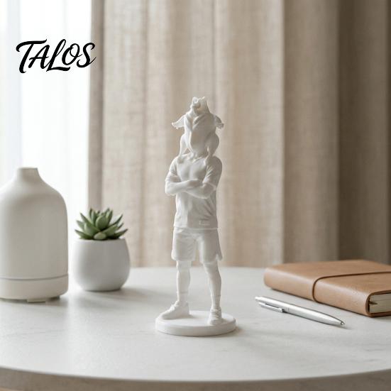 Trendy Chicken Figure 3D Printed Roast Head Man Statue, Creative Desktop Ornament, Compact Accessory Minimalist Modern Statue for Home Office Tabletop