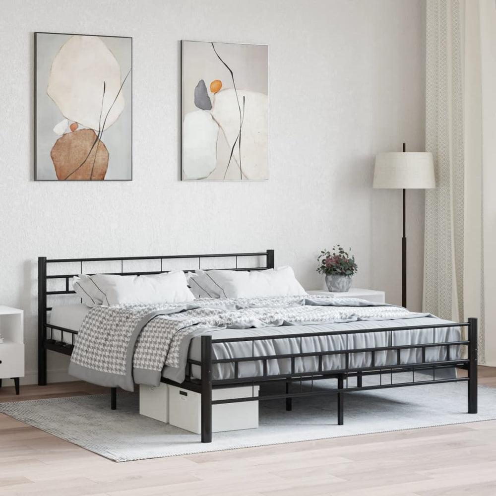 Bed Frame Without Mattress and Headboard 160x200 Cm Steel