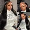 Long Straight Synthetic Wig With Lace Front Parted Center Hairpiece Women Heat Resistant Fiber Natural Look