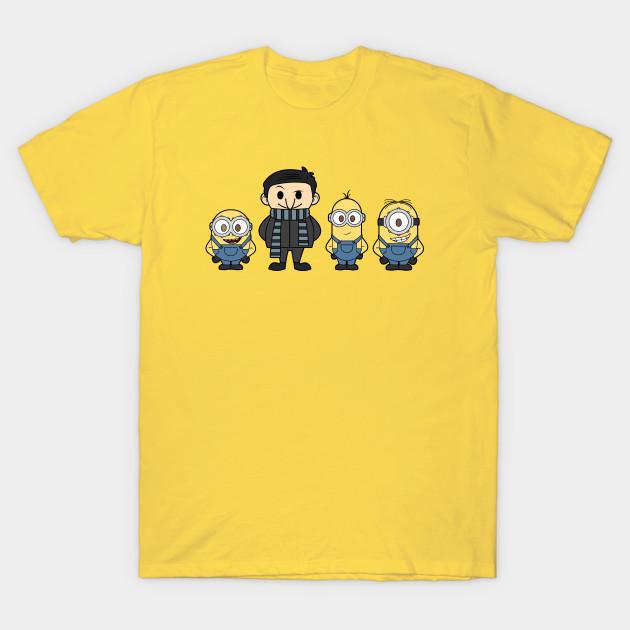 Men Black Print T-shirt Cute Gru And Minions No-Cut Transfer Paper Print Cotton Tshirt XL жёлтый