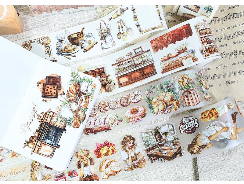 Die-cut PET Washi Tape Set: Coffee Theme, European & American Style for Journaling & Decoration