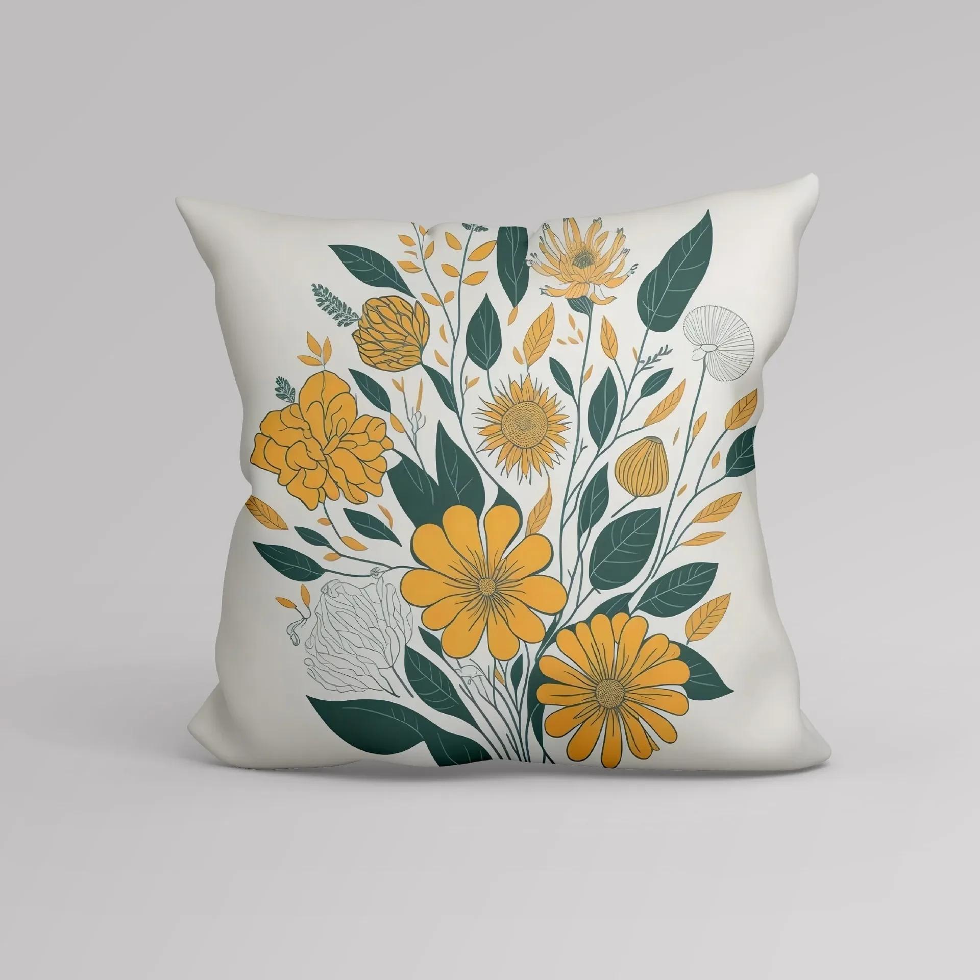 

Роскошный домашний декор, чехол для подушки, офисный диван, чехол для подушки с ромашкой и подсолнечником, наволочка с рисунком подсолнуха 66x66cm