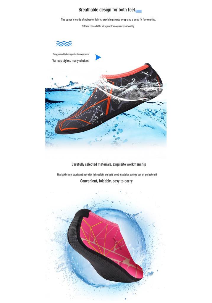 Unisex Beach & Water Shoes: Non-slip, Cut-resistant, Soft Sole, Skin-tight for Swimming, Trekking, and Wading