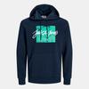 Men's JACK & JONES Tiley Cotton Hoodie with Handwritten Logo and Colored Insert