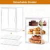 1pc Transparent Storage Box Blind Box Display Box Clear Acrylic Dustproof Organizer with 2PCS Large Partitions Food Showcase
