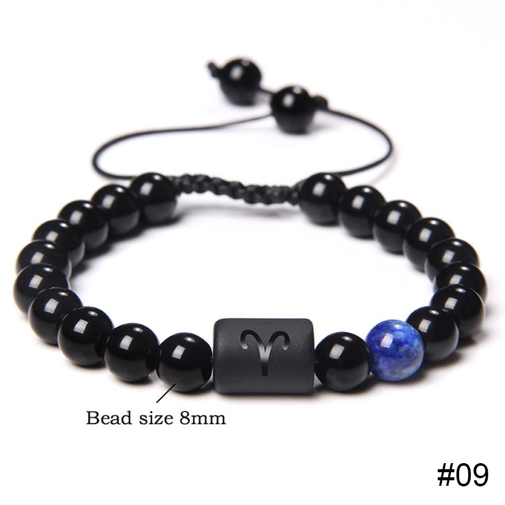 12 Constellations Woven Bracelet Creative Fashion Bracelet Adjustable Beaded Bracelet Jewelry Gift for Men Women