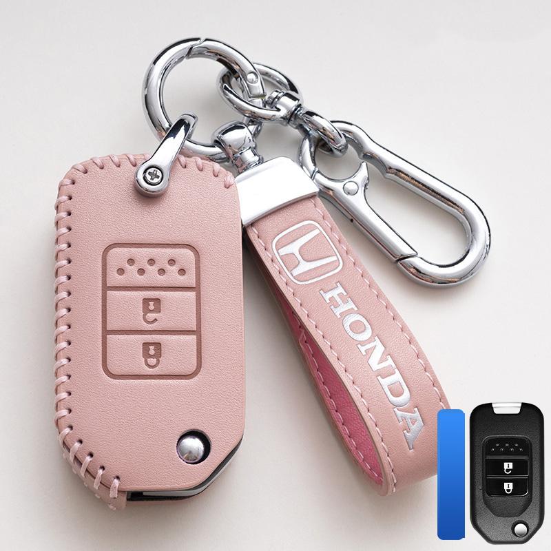 Leather Car Key Remote Cover Full Case Accessories For Honda Civic Accord HR-V CR-V CRV 11th 2022 2023 City Fit Odyssey Jade