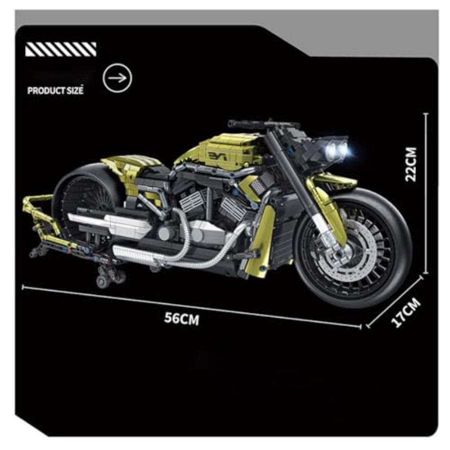 1:5 Scale Motorbike Building Blocks Model with Over 2400 Pieces Advanced LightUp Feature Realistic Design for and Adults Compat