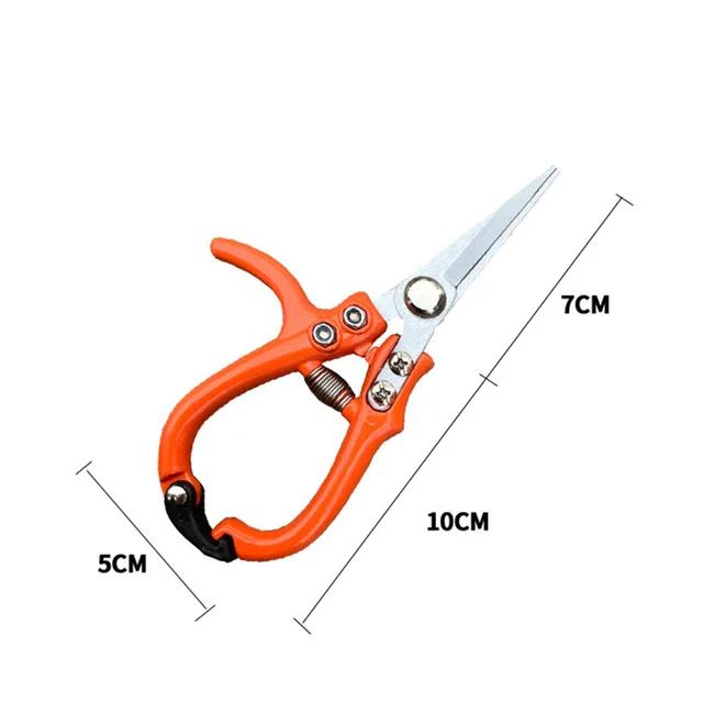 Multi-functional Garden Scissors Manual with Safety Buckle Stainless Steel Spring Gardening Pruning Shear Branch Plant Cutter