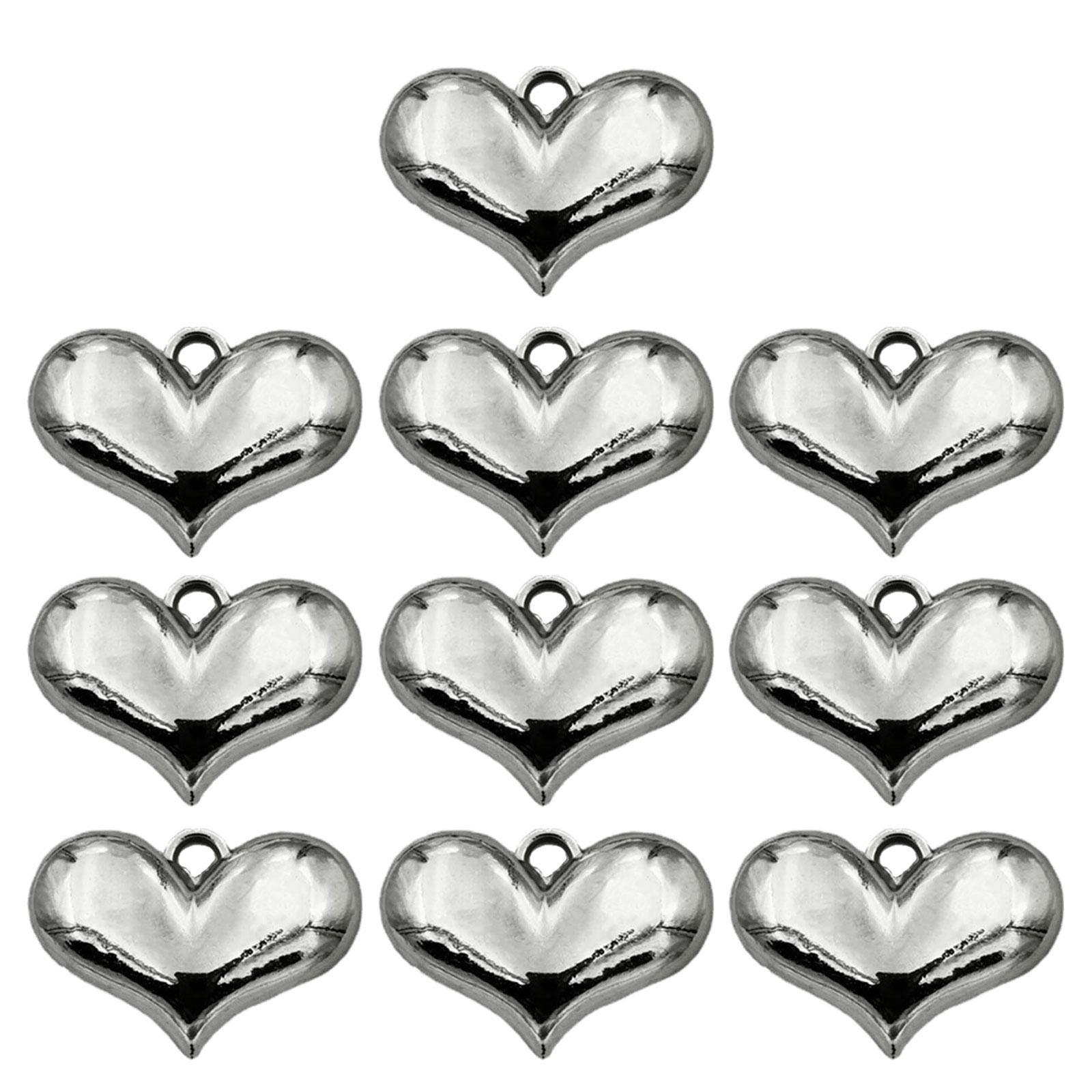 

10/20x Элегантный кулон в форме сердца для изготовления колье-чокера, бусина для серег для DIY ожерелья, изготовления ювелирных изделий, кулон с отверстием 10