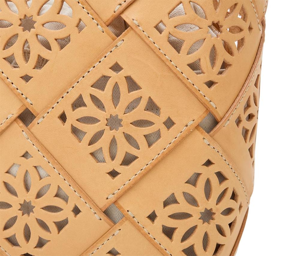 Genten Sascut Basket Natural Beige Women's Handbag,