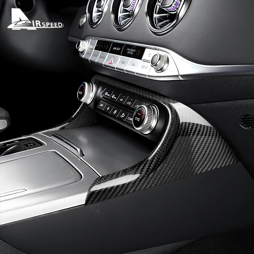 Real Hard Carbon Fiber Cover For Kia Stinger 2018 2019 2020 2021 2022 2023 LHD Car Central AC Frame Interior Trim Accessories