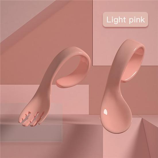 Kids Training Spoon Twisting Spoon Curved Fork And Spoon Set Elbow Spoon Childrens Tableware