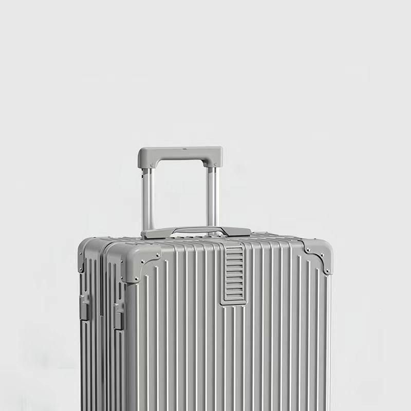 Leather Spinner Suitcase with Pull Handle, Large Capacity, Combination Lock - Perfect for Women, Men, and Students.