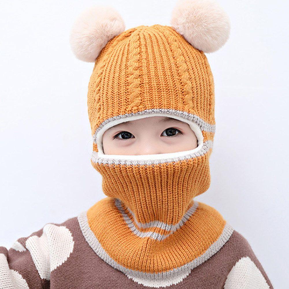 Masked Cap Winter Warm Baby Beanie Hat Cartoon Balaclava Hat Children Knitted  Cap Neck Face Guard