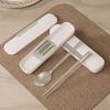 3 Piece Japanese Solid Wood Portable Cutlery Set Creative Camping Gear Student Worker Portable Stainless Steel Cutlery Set