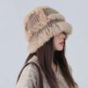 Plush Bag Head Showing Face Small Fur Bucket Hat Bag Face Knitted Hat Women'S Autumn And Winter Warm Wool Hat Cold