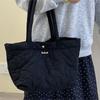 Large Capacity Heart Printed Shoulder Bag Solid Color Nylon Handbag Down Bag  Autumn Winter