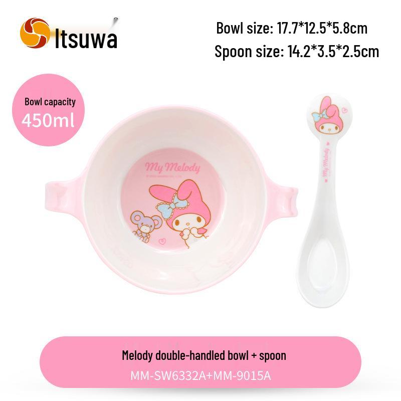 Wuhe Melody Cute Cartoon Tableware Set: Baby Bowl, Plate, and Spoon
