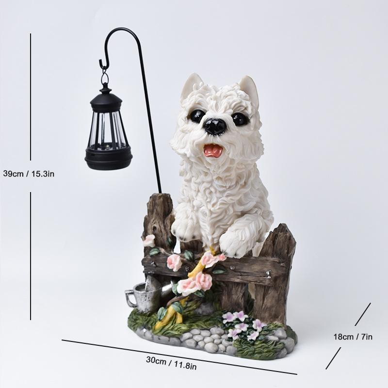 JYL TS/120,Flocked Elf Solar Garden Night Light American Figurine for Villa Outdoor Garden Resin Craft