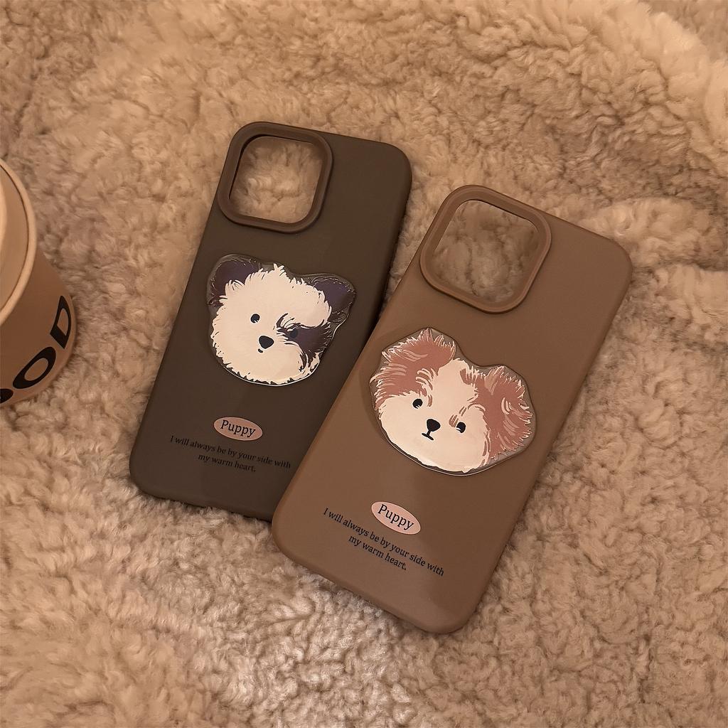 Suitable for Apple 16 phone case, 17 Pro Max, doodle puppy, iPhone 15, fun 3D, 13 cartoon, 12 silicone