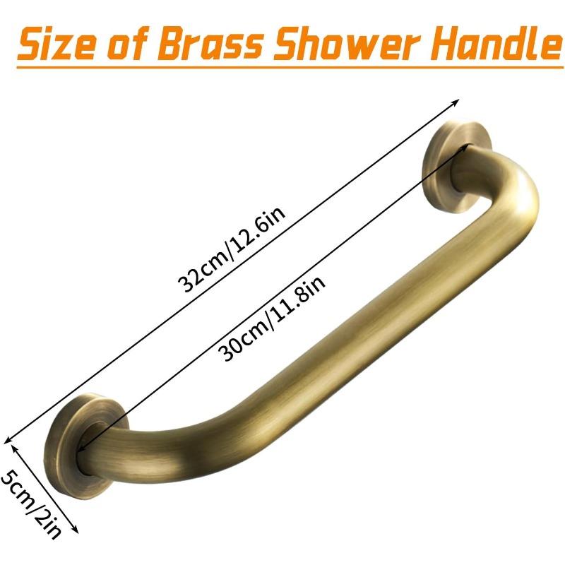 Maniglia di Supporto di Sicurezza per Vasche da Bagno, Finitura Rame Antico Maniglia Robusta per Bagno, Strumenti per Aiutare Bambini Donne Incinte Anziani Disabili a Salire le Scale, 30CM