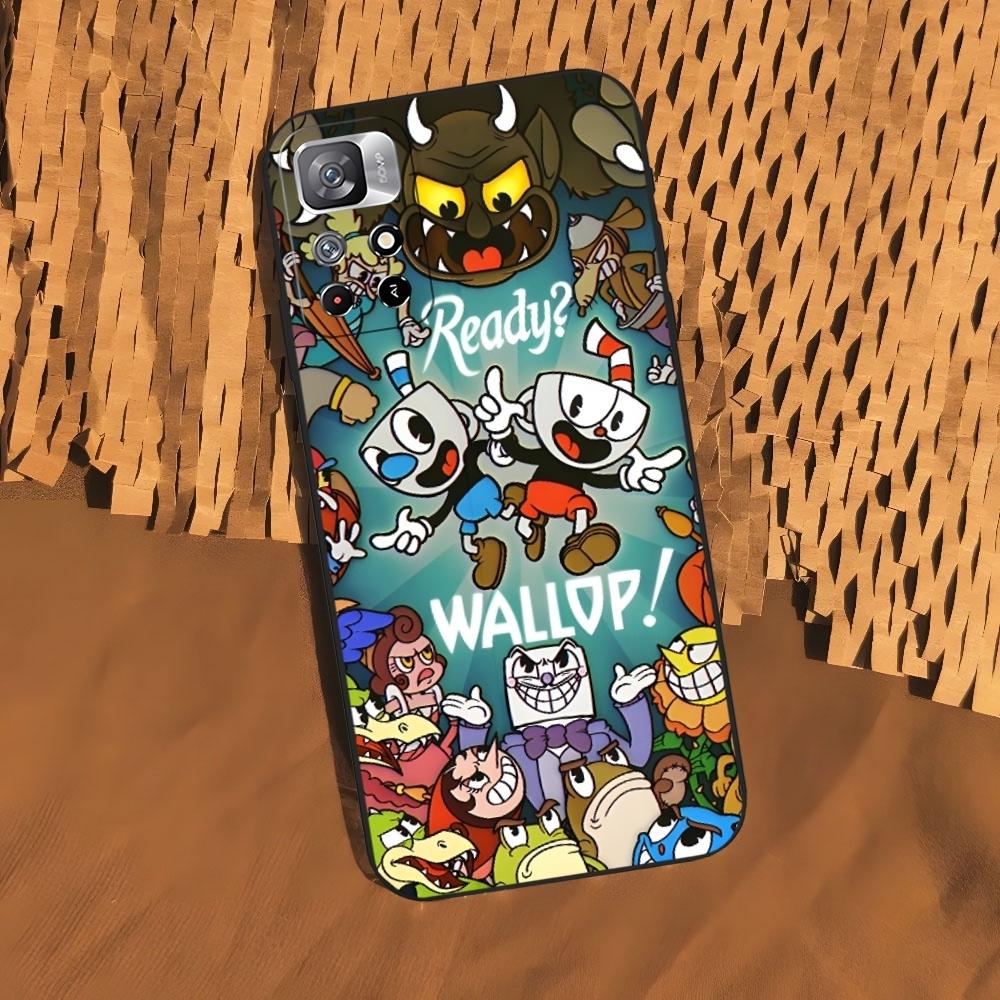

Cute Game Cuphead Phone Case for Xiaomi 15 14 13 12 Mi 11 ultra Pro Lite Black Soft Silicone Cover Xiaomi 13 Ultra