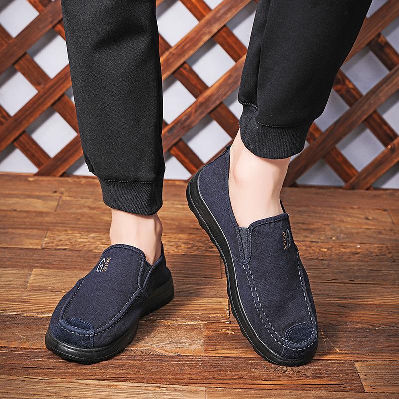 One-pedal Men's Shoes Summer New Breathable Lazy Men's Casual Canvas Shoes Old Beijing Cloth Shoes Men's
