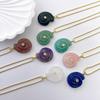 Snail Shell Shaped Carved Natural Crystal Stones With Zircon Amethyst Quartz Tiger Eye Gemstone For Diy Necklace Pendant