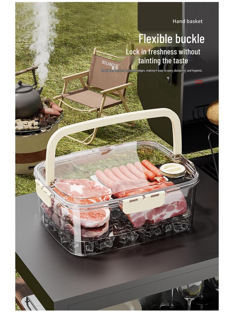 Outdoor Fresh-Keeping Picnic Basket: Food-Grade, Sealed, Transparent Storage Box