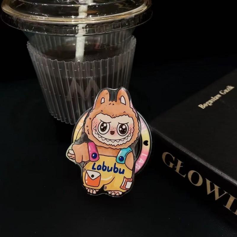 

Labubu Popular Cartoon Magnetic Bracket Cute Funny Paired With Phone Case Telescopic Airbag Light Luxury