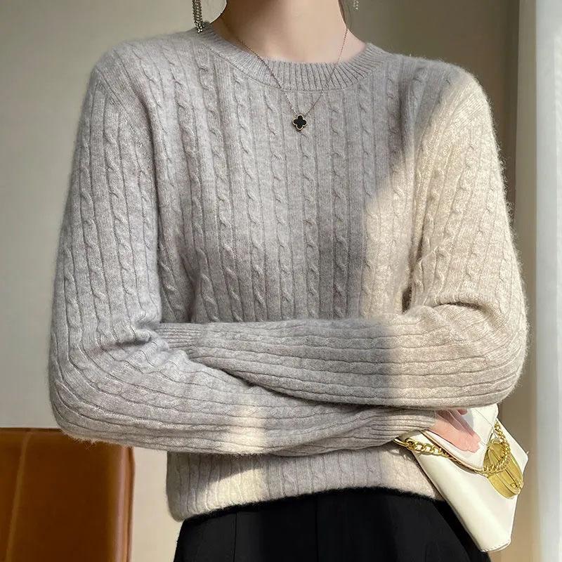 Pullover Frauen Herbst und Winter Warm Rundhals Strick Unten Hemd Lose Bequeme Pullover Top Pullover