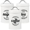 3Pcs Tea Coffee Sugar Canisters Set Space Saving Food Storage Jars Canisters Tea Organizer Airtight Coffee Container for Home