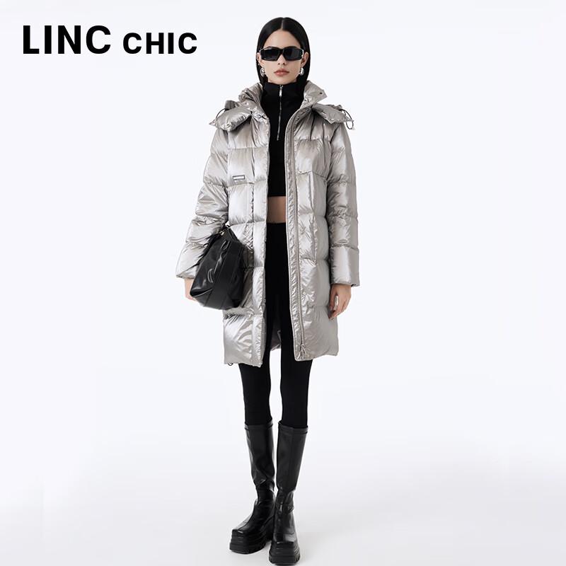 Jinyujie Women's Mid-length Loose Fit Puffer Down Jacket