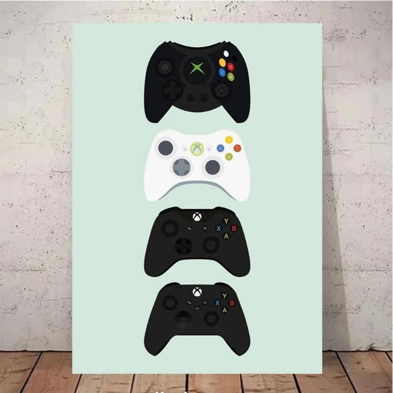 Retro Video Game Controllers Poster Handheld Game Console Gamepad Canvas Painting Wall Print Picture for Living Room Home Decor