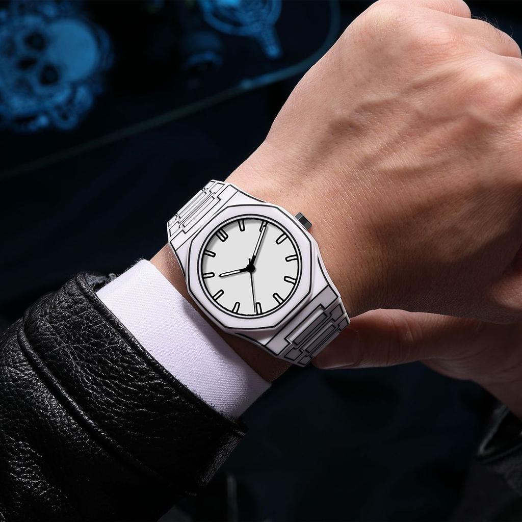 Fashion Trend Animation Line Personality Second Dimensional Art Student Watch Men'S And Women'S Sports Waterproof Quartz Watch