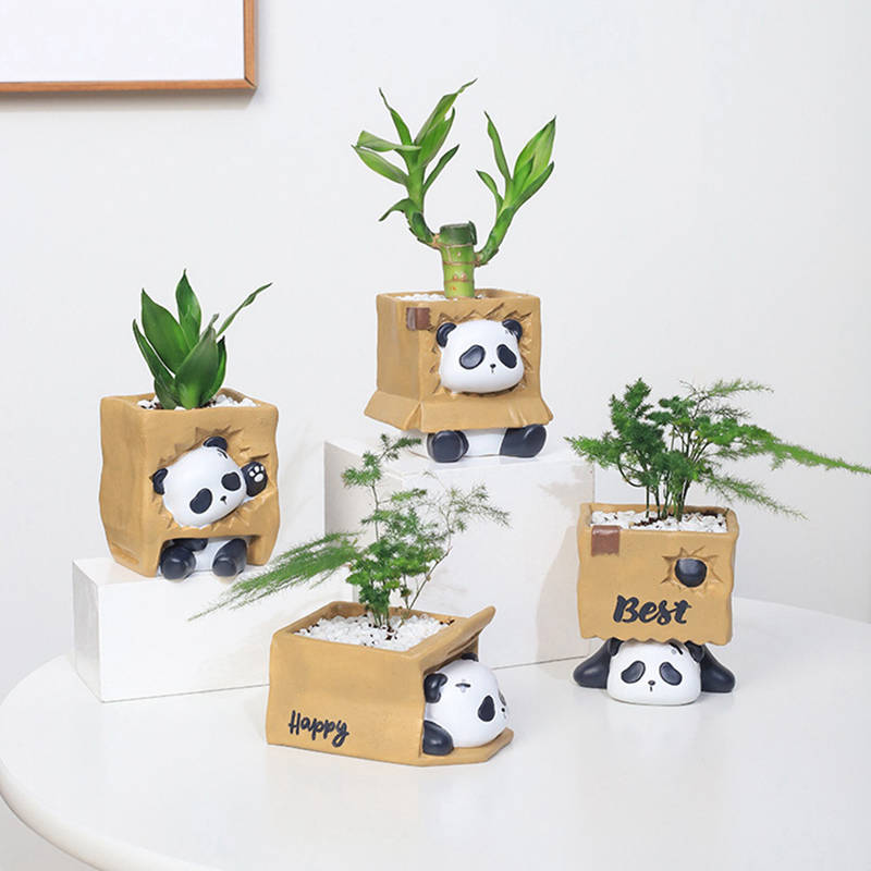Cartoon Animal Shaped Planter Garden Decorative Small Flower Pot Succulent Planter Pots Resin Container Home Table Decoration