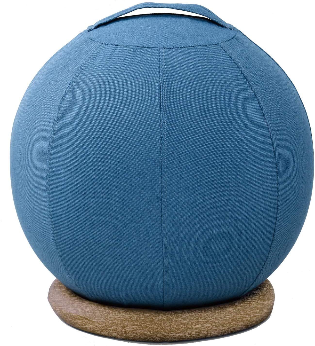 

Yamazen Balance Ball, 55cm, Balance Chair (Base, Pump, Cover, and Handle Included), Navy, HBS-55(NV), Easy to Match with Any Interior